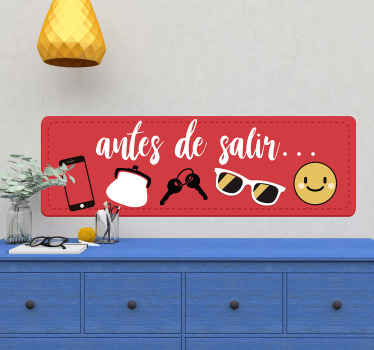 Vinilo frase antes de salir con elementos - TenVinilo