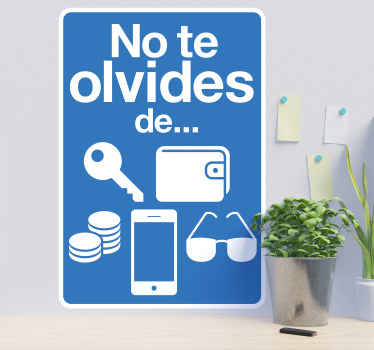 Vinilo frase recordatorio elementos - TenVinilo