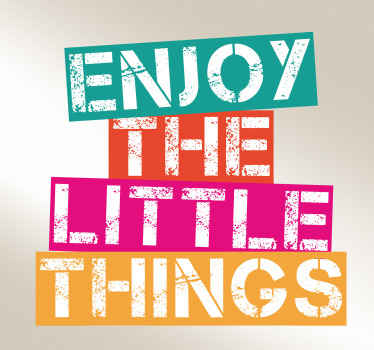 Enjoy little things motivational wall sticker - TenStickers