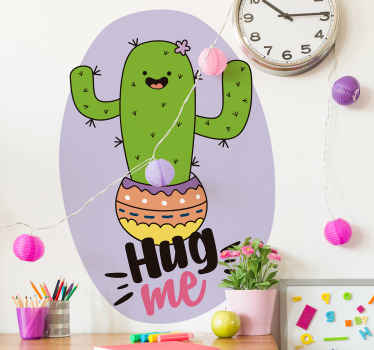 Cactus Embracing Joy animal wall sticker - TenStickers