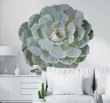 Geometric Succulent Decor nature wall sticker - TenStickers