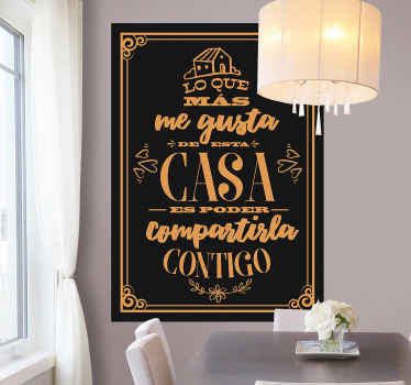 Vinilo frase compartir mi casa contigo - TenVinilo