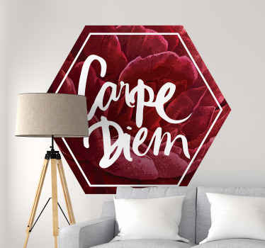 Sticker citation conception de fleurs carpe diem - TenStickers