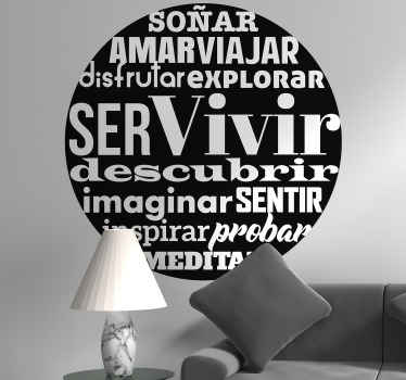 Vinilo frase círculo de los sueños - TenVinilo