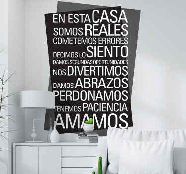 Vinilo normas de la casa con valores - TenVinilo