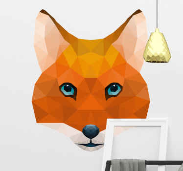 Polygonal Fox Head sticker - TenStickers