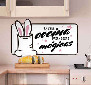 Vinilo para cocina mágica chistera y conejo - TenVinilo