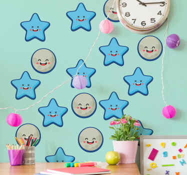 Playful Star Smiles kid's sticker - TenStickers