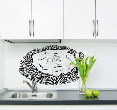 Sticker decorativo spaghetti al pomodoro - TenStickers