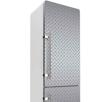 Steel texture fridge sticker - TenStickers