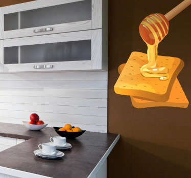 Sticker decorativo fette pane e miele - TenStickers