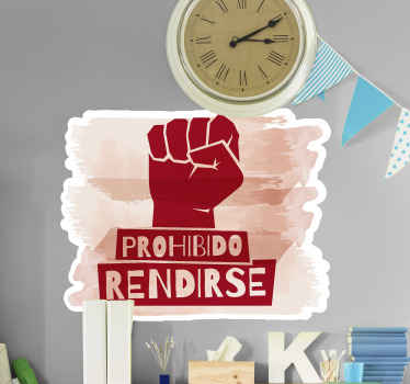 Vinilo frase No se permite rendirse - TenVinilo