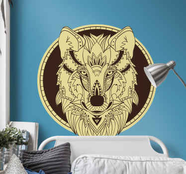 Artistic Wolf Head dinosaur wall sticker - TenStickers