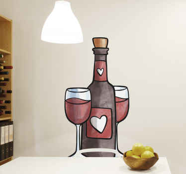 Love wine drink vinyl sticker - TenStickers