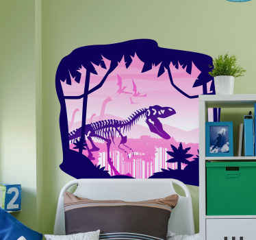 Dinosaur Skeleton Scene wall decal - TenStickers
