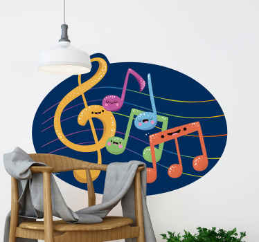 Sticker musique symboles musicaux vibrants - TenStickers