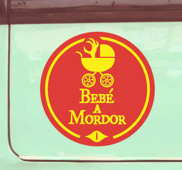 Pegatina bebé a bordo patrón de mordor - TenVinilo