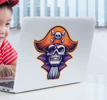 Pirate Skull Face laptop sticker - TenStickers