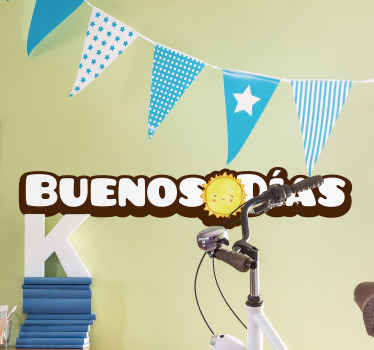 Vinilo frase buenos días con sol - TenVinilo