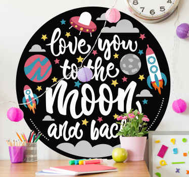 LOVE YOU TO THE MOON space wall sticker - TenStickers