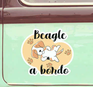 Pegatina para coche Beagle a bordo - TenVinilo
