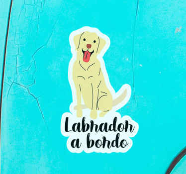 Pegatina perro a bordo de labrador - TenVinilo