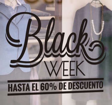 Vinilo frase Black Week Descuento Hasta - TenVinilo