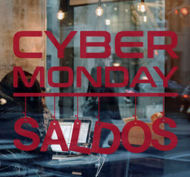 Autocolante para montras Saldos Cyber Monday - TenStickers