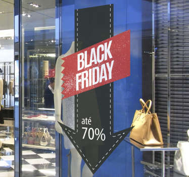 Autocolante para montras Black Friday seta retro - TenStickers
