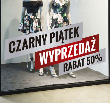 Naklejka na witrynę Czarny Piątek rabat 50% - TenStickers
