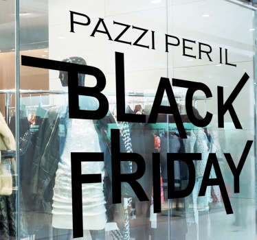 Vetrofanie saldi pazzi per il black friday - TenStickers