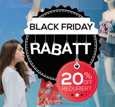 Aufkleber Runder Black Friday Rabatt - TenStickers