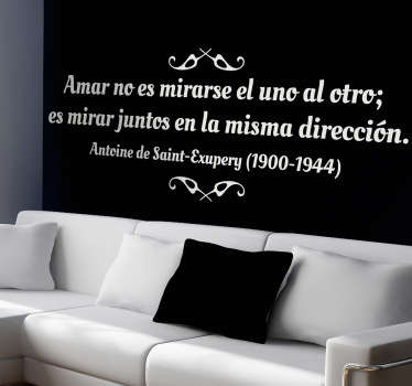 Vinilo decorativo texto Exupéry - TenVinilo