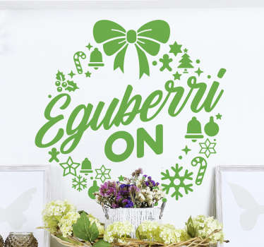 Pegatinas de navidad Corona Eguberri Vasco - TenVinilo