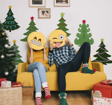 Wandaufkleber Set Weihnachtsbäume - TenStickers