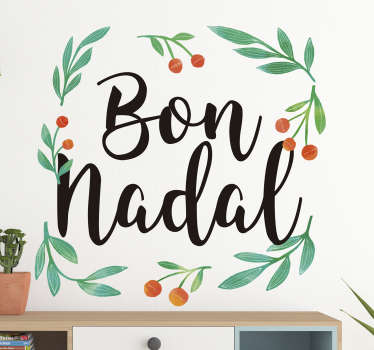 Pegatinas de navidad Texto Bon Nadal - TenVinilo