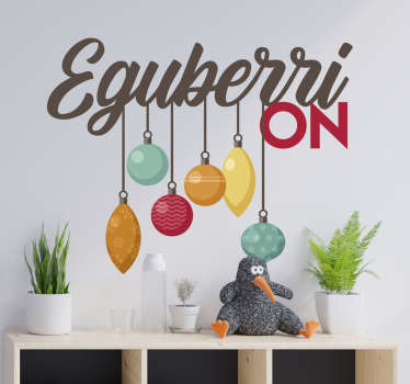 Pegatinas de navidad texto Eguberri on Vasco - TenVinilo