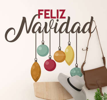 Vinilo pared frase Feliz Navidad - TenVinilo