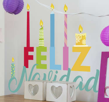 Pegatinas de navidad Noche de las velitas - TenVinilo