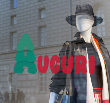 Adesivo natalizio Auguri di buone feste - TenStickers