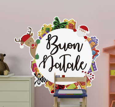 Adesivo ghirlanda buon natale - TenStickers