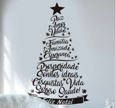 Vinis de Natal Árvore Palavras de Esperança - TenStickers