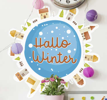 Kerst raamstickers hallo winter - TenStickers