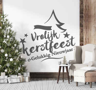 Kerst raamstickers tekst feestdagen eigen kleur - TenStickers