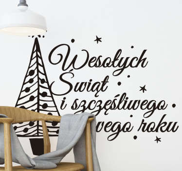 Naklejka świąteczna choinka Nowy Rok - TenStickers