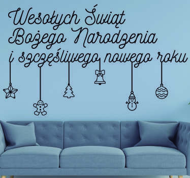 Naklejka życzenia świąteczne Nowy Rok - TenStickers