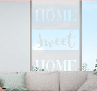 Vinilo para cristal ventana frase hogar dulce hogar - TenVinilo