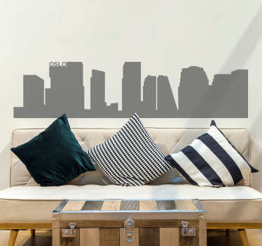 Oslo skyline silhuett klistremerke - Tenstickers