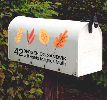Høsten forlater klistremerke for postkasse - Tenstickers