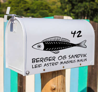 Familie fisk postkasse klistremerke - Tenstickers